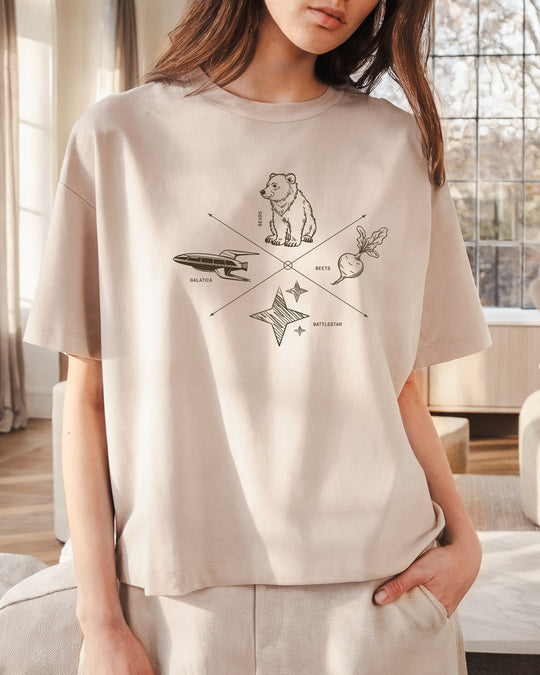 Bears, Beets, Battlestar, Galatica Womens T-shirt  (heavy weight)