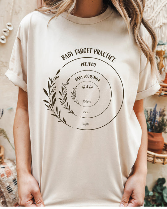 Baby Target Practice Womens T-shirt (heavy weight)