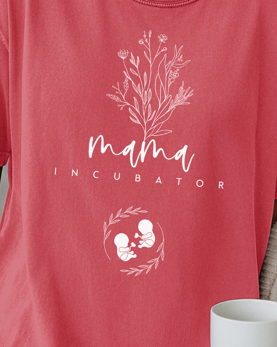 Mama Incubator Twins Womens T-shirt (heavy weight)