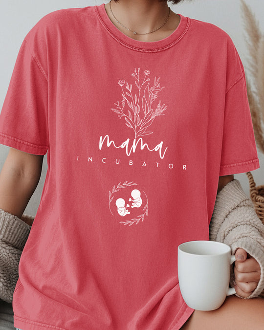 Mama Incubator Twins Womens T-shirt (heavy weight)