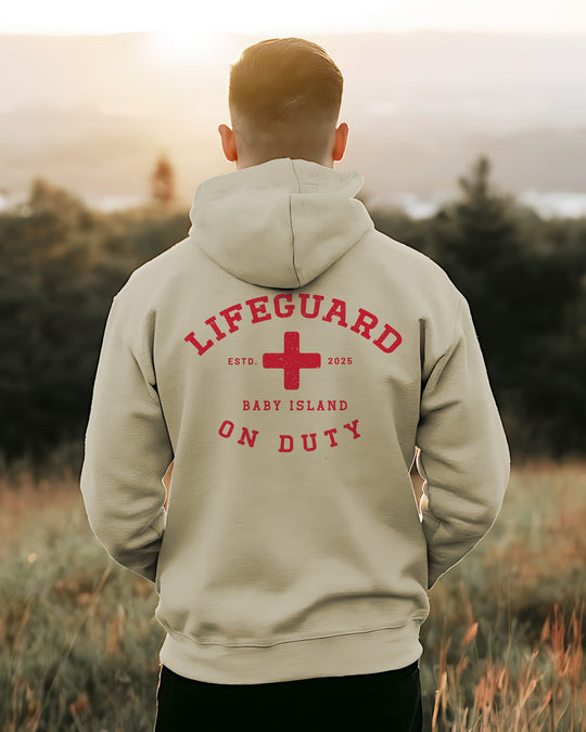 Lifeguard On Duty Mens Premium Pullover Hoodie