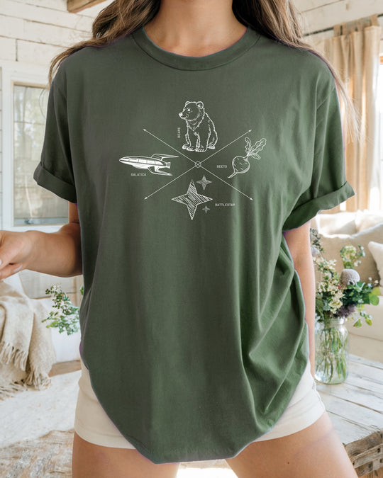 Bears, Beets, Battlestar, Galatica Womens T-shirt  (heavy weight)