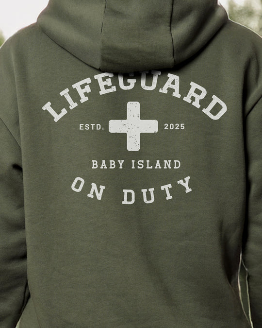 Lifeguard On Duty Mens Premium Pullover Hoodie