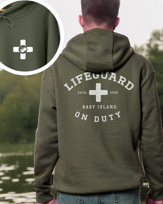 Lifeguard On Duty Mens Premium Pullover Hoodie