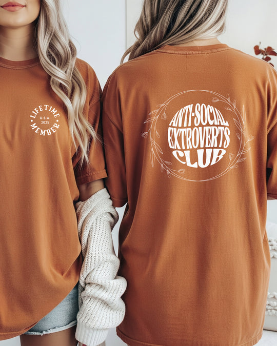 Anti-Social Extroverts Club Womens T-Shirt (heavy weight)